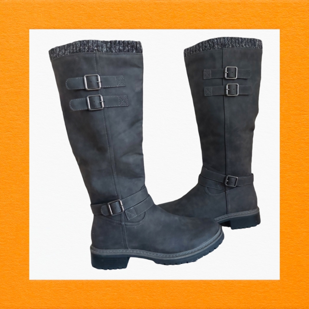 Gray Noel Boots JustFab Size 9.5